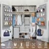 2 Pack Over the Door Shoe Organizer, Hanging Shoe Organizer with 32 Large Deep Pockets, Sturdy Oxford 600D Fabric Door Shoes hanger rack for closet,Dorm, Narrow Door, Gray - Image 4