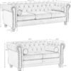 Air Leather Upholstered Sofa Couch Set of 2, 2-Piece Living Room Set, Including Rolled Arm 3-Seater Sofa and Loveseat - Image 3