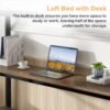 VECELO Loft Bed Twin Size with Desk, Metal Bedframe with Removable Ladder and Safety Guardrail, No Box Spring Needed, Space Saving, Noise Free, Black - Image 4