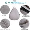Stuffed Animal Storage Bean Bag Chair Cover (No Filler) for Kids and Adults.Soft Premium Corduroy Stuffable Beanbag for Organizing Children Plush Toys or Memory Foam Extra Large 300L (Grey) - Image 5