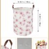 19.7" Pink Flower Laundry Basket,Kids Dirty Clothes Hamper,Waterproof Toys Storage Bin,Room Decor,Gift Baskets,Baby Nursery Hamper(Peach Blossom) - Image 7