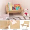 Wooden Tabletop Bookshelf Titled Desktop Bookshelf Cookbook Shelf,Small Bookcases for Magazine Books CDs,Book Rack Desk Book Organizer in Living Room/Office/Bedroom (Burlywood) - Image 7