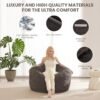 Bean Bag Chair Bed - Bean Bag Bed with Luxury 230GSM Suede Washable Cover, Giant Bean Bag Chairs for Adults 40D Memory Foam, Convertible Beanbag from Chair to Floor Mattress Sofa Bed, (Full, Charcoal) - Image 6