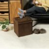 B FSOBEIIALEO Storage-Ottoman Cube-Folding Tufted - Ottomans with Storage, Coffee Table Top Cover, Toy Chest Storage Boxes Footrest stool for Bedroom, Luxury Velvet Fabric 15.7 Inches Brown - Image 6