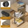 yamagahome End Table with Charging Station, 4-Tier Nightstand with Charger Station, Narrow Side Tables Living Room, Bedroom for Small Spaces, Small Bedside Table with USB Ports and Outlets, Beige - Image 5