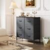 WLIVE Fabric Dresser for Bedroom, 6 Drawer Double Dresser, Storage Tower with Fabric Bins, Chest of Drawers for Closet, Living Room, Hallway, Dark Grey - Image 5