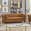Air Leather Upholstered Sofa Couch Set of 2, 2-Piece Living Room Set, Including Rolled Arm 3-Seater Sofa and Loveseat - Image 5