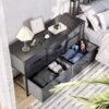 YITAHOME Dresser with 5 Drawers - Fabric Storage Tower, Organizer Unit for Bedroom, Living Room, Closets - Sturdy Steel Frame, Wooden Top (Cool Black Wood Grain) - Image 5