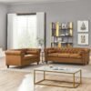 Air Leather Upholstered Sofa Couch Set of 2, 2-Piece Living Room Set, Including Rolled Arm 3-Seater Sofa and Loveseat - Image 2