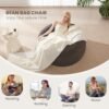 Bean Bag Chair Bed - Bean Bag Bed with Luxury 230GSM Suede Washable Cover, Giant Bean Bag Chairs for Adults 40D Memory Foam, Convertible Beanbag from Chair to Floor Mattress Sofa Bed, (Full, Charcoal) - Image 5