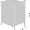 AZL1 Life Concept Storage Dresser End/Side Table Night Stand Furniture Unit - Small Standing Organizer for Bedroom, Office, and Closet - 2 Drawer Removable Fabric Bins - Dark Grey - Image 4
