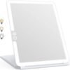 WEILY Portable Travel Mirror Makeup Mirror with 72 LED Lights, Touch Screen Three Colors Dimmable,Ultra Thin, 2000 mAh USB Rechargeable Foldable Cosmetic Mirror(White) - Image 2