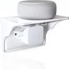 Storage Theory Power Perch Horizontal Wall Outlet Shelf (White 1pk) - Home Wall Shelf Organizer for Bathroom, Kitchen, Bedrooms - Cord Management and Easy Installation. - Image 2