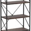 YITAHOME 5 Tiers Bookshelf, Artsy Modern Bookcase, Book Rack, Storage Rack Shelves Books Holder Organizer for Books/Movies in Living Room/Home/Office - Rustic Brown (FTOFBC-0016) - Image 6
