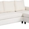 Babion 79" Convertible Sectional Sofa Couch, Linen Fabric L-Shaped Couch 3-Seat Sofa with Removable Ottoman for Living Room, Apartment and Compact Spaces, Beige - Image 6
