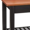 Amazon Basics Kitchen Island Cart with Storage, Solid Wood Top and Wheels, 2 shelves, 35.4 x 18 x 36.5 inches, Cherry and Black - Image 5