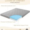 BedStory Firm Mattress Topper King - 4 Inch Memory Foam Mattress Topper - High Density Foam Bed Toppers for Back Pain Relief - Image 7