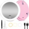 30X Magnifying Mirror with Lights, 6inch Large Makeup Magnifying Mirror, Lighted 30X High Magnifying Mirror, Travel Magnifying Mirror with Lights 30X, Portable LED Magnified Mirror with 3 Suction Cups - Image 2