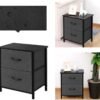 AZL1 Life Concept Storage Dresser End/Side Table Night Stand Furniture Unit - Small Standing Organizer for Bedroom, Office, and Closet - 2 Drawer Removable Fabric Bins - Dark Grey - Image 7