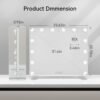 23.62 x 20.7 Inch Lighted Makeup Mirror with 14 LED Bulbs, Touch Sensor, Table and Wall Mounted, Hollywood Mirror with 3 Light Colors - Image 5