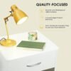VOWNER White Nightstand with Drawer and Storage Shelf, Bedside Table End Tables, File Cabinet Storage with Sliding Drawers and Shelf for Bedroom - Image 6