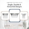 Storage Theory Power Perch Horizontal Wall Outlet Shelf (White 1pk) - Home Wall Shelf Organizer for Bathroom, Kitchen, Bedrooms - Cord Management and Easy Installation. - Image 6