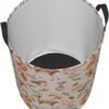 38L Round Laundry Hamper Forest Little Animals Storage Basket Waterproof Coating Deer Squirrel Fox Hedgehog Bird Organizer Bin For Nursery Clothes Toys - Image 4