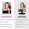 WEILY Portable Travel Mirror Makeup Mirror with 72 LED Lights, Touch Screen Three Colors Dimmable,Ultra Thin, 2000 mAh USB Rechargeable Foldable Cosmetic Mirror(White) - Image 7