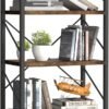 YITAHOME 5 Tiers Bookshelf, Artsy Modern Bookcase, Book Rack, Storage Rack Shelves Books Holder Organizer for Books/Movies in Living Room/Home/Office - Rustic Brown (FTOFBC-0016) - Image 10