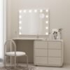 23.62 x 20.7 Inch Lighted Makeup Mirror with 14 LED Bulbs, Touch Sensor, Table and Wall Mounted, Hollywood Mirror with 3 Light Colors - Image 3