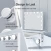 23.62 x 20.7 Inch Lighted Makeup Mirror with 14 LED Bulbs, Touch Sensor, Table and Wall Mounted, Hollywood Mirror with 3 Light Colors - Image 6