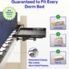 BedShelfie Bedside Shelf for College Dorm Room Bunk Bed & Top Bunk, College Dorm Room Essentials, Clip On Nightstand, Floating Bed Side Table Tray Organizer, Dorm Room Decor - DormEssential, Black - Image 4