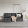 XDOUT 84" Convertible Sofa Sectional L-Shape Sleeper Couch with Storage Chaise and Pull-Out Bed for Living Room, Apartment, Small Spaces, Office, Dorm, 84inch, Dark Gray-1 - Image 3