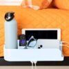 Squirrel-Bedside Perch for College Dorm Room Lofted Bed, Floating Organizer with USB-C & A Charging Ports, Small Spaces, Bed Side Caddy & Nightstand, Device & Bottle Holder, Dorm Essential, Robin Egg - Image 2