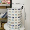 Baby Clothes Basket Gift Laundry Hamper with Handles, Toys Storage Box And Bins for Kids Boys Girls Room, Bedroom Decor, Nursery Gift Basket (grey&blue elephant) - Image 8