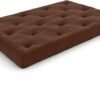 Tri-Fold Futon with Mattress Included (Microfiber Fudge, Natural Finish Solid Wood) - Full Size 13 Position Sofa Bed, Lounger, and Couch - Image 4