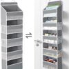 1 Pack Over The Door Organizer with 5 Bins & 6 Side Pockets, Hanging Storage for Baby Room Essentials, Small Bedroom, Bathroom, Non-Tilt Closet Organizer for Extra Storage, 44lbs Capacity, Grey - Image 2