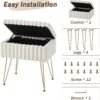 Vanity Stool Chair with Storage Soft Faux Fur Vanity Stool for Makeup Foot Stools Ottoman Make up Small Bench Seat Chairs for Couch Entryway Living Room Bedroom - Image 10