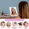 WEILY Portable Travel Mirror Makeup Mirror with 72 LED Lights, Touch Screen Three Colors Dimmable,Ultra Thin, 2000 mAh USB Rechargeable Foldable Cosmetic Mirror(White) - Image 5