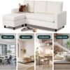 Babion 79" Convertible Sectional Sofa Couch, Linen Fabric L-Shaped Couch 3-Seat Sofa with Removable Ottoman for Living Room, Apartment and Compact Spaces, Beige - Image 10