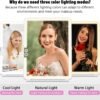 WEILY Portable Travel Mirror Makeup Mirror with 72 LED Lights, Touch Screen Three Colors Dimmable,Ultra Thin, 2000 mAh USB Rechargeable Foldable Cosmetic Mirror(White) - Image 4