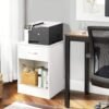 VOWNER White Nightstand with Drawer and Storage Shelf, Bedside Table End Tables, File Cabinet Storage with Sliding Drawers and Shelf for Bedroom - Image 7