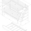 Twin Over Twin Bunk Bed with Trundle and Stairs Storage, Wooden BunkBed Convertible Into 2 Bedframe, for Kids Teens, White - Image 3