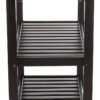 Amazon Basics Kitchen Island Cart with Storage, Solid Wood Top and Wheels, 2 shelves, 35.4 x 18 x 36.5 inches, Cherry and Black - Image 4
