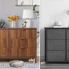6 Drawer Dresser Cabinet, Long Nightstand with Drawers and Storage Cabinet, Farmhouse Solid Wood Dresser TV Stand, Mid Century Modern Nightstand with 6 Drawer Dresser for Bedroom Closet (Walnut) - Image 7