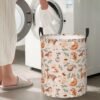 38L Round Laundry Hamper Forest Little Animals Storage Basket Waterproof Coating Deer Squirrel Fox Hedgehog Bird Organizer Bin For Nursery Clothes Toys - Image 9