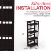 4-Tier Folding Bookshelf | Espresso Wood Finish | 45x16x11.5 Inches | Book Shelf for Books and Trinkets | No Assembly Required | Foldable & Small Bookshelf for Home and Office - Image 6