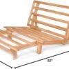 Tri-Fold Futon with Mattress Included (Microfiber Fudge, Natural Finish Solid Wood) - Full Size 13 Position Sofa Bed, Lounger, and Couch - Image 3