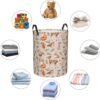 38L Round Laundry Hamper Forest Little Animals Storage Basket Waterproof Coating Deer Squirrel Fox Hedgehog Bird Organizer Bin For Nursery Clothes Toys - Image 7