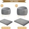 Bean Bag Chair for Adult, Convertible Bean Bag Chair with Washable Corduroy Cover, Memory Foam Bean Bag Chair for Dorm Room, Living Room - Full Grey - Image 3